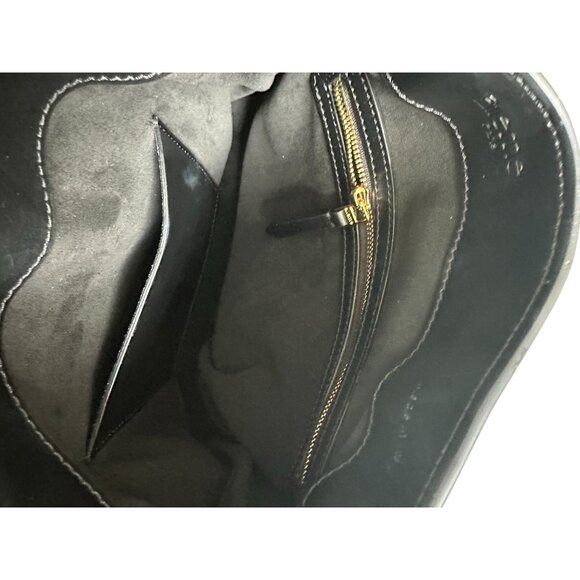 ELLEME Black Leather Bucket Tote Bag w/ Detachable Strap - Picture 6 of 12